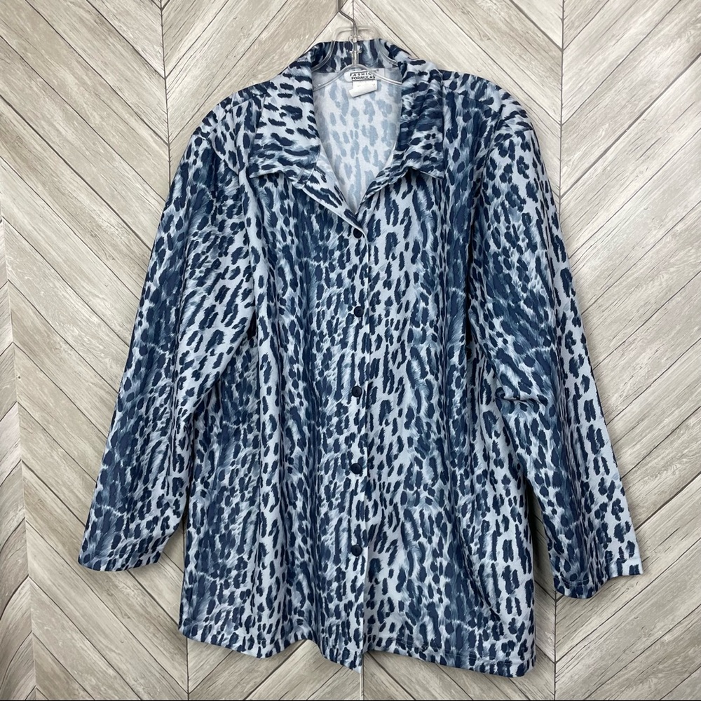Leopard Print Button Down Large